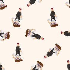 Office workers cartoon seamless pattern background N87