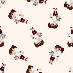 Office workers cartoon seamless pattern background N88
