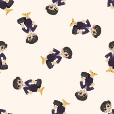 Office workers cartoon seamless pattern background N90