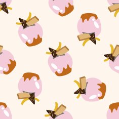 decorating cake cartoon seamless pattern background N40