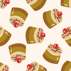 decorating cake cartoon seamless pattern background N41