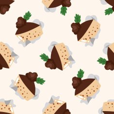 decorating cake cartoon seamless pattern background N42