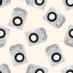 Washing machine cartoon seamless pattern background N3