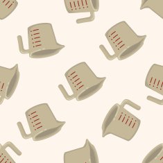 kitchenware measuring cup cartoon seamless pattern background N2