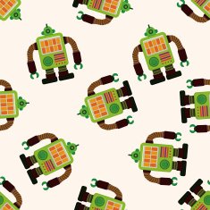 robot cartoon seamless pattern background N52