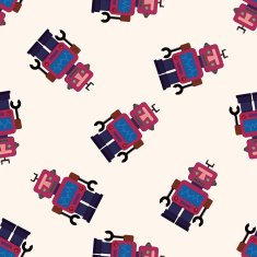 robot cartoon seamless pattern background N53