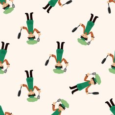 chef cartoon seamless pattern background N49