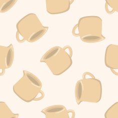 coffee kettle cartoon seamless pattern background N8