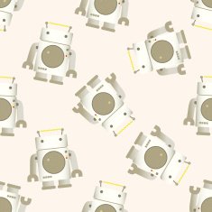 robot cartoon seamless pattern background N54
