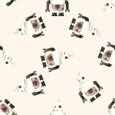 robot cartoon seamless pattern background N55