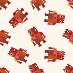 robot cartoon seamless pattern background N56
