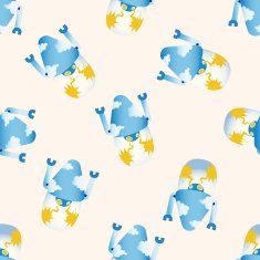 robot cartoon seamless pattern background N57
