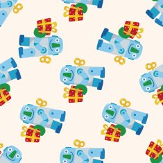 robot cartoon seamless pattern background N58