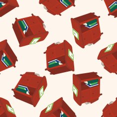 furniture cabinet cartoon seamless pattern background N8