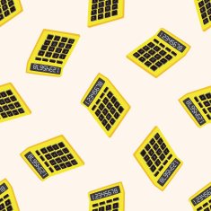 calculator cartoon seamless pattern background N3