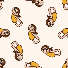 yoga cartoon seamless pattern background N11