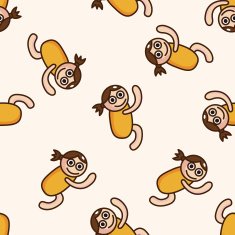 yoga cartoon seamless pattern background N13