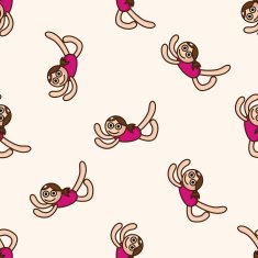yoga cartoon seamless pattern background N14