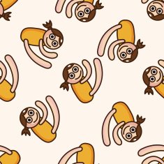 yoga cartoon seamless pattern background N15