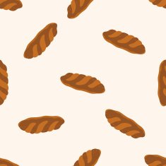 bread cartoon seamless pattern background N31