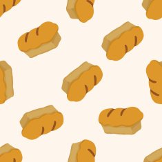 bread cartoon seamless pattern background N34