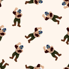 Wrestler cartoon seamless pattern background N13