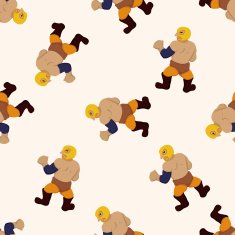 Wrestler cartoon seamless pattern background N15