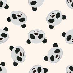 animal panda cartoon seamless pattern background N3