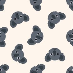 animal koala cartoon seamless pattern background