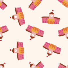 Building school cartoon seamless pattern background