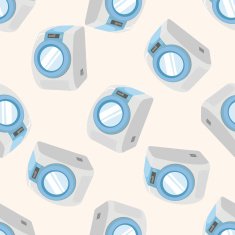 Washing machine cartoon seamless pattern background N4