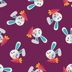 Pet rabbit flat icon eps10 seamless pattern background