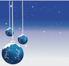 Abstract blue Christmas Background with decorations
