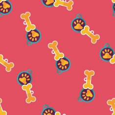 Pet tag flat icon eps10 seamless pattern background