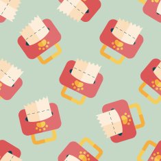 Pet style tissue case flat icon eps10 seamless pattern background