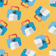 Pet style tissue case flat icon eps10 seamless pattern background N3