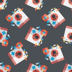 Pet drug flat icon eps10 seamless pattern background N2