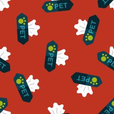 Pet style tissue case flat icon eps10 seamless pattern background N7