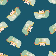 Pet bed flat icon eps10 seamless pattern background N4