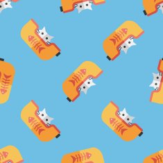 Pet bed flat icon eps10 seamless pattern background N5