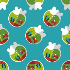 Pet goldfish bowl flat icon eps10 seamless pattern background N3