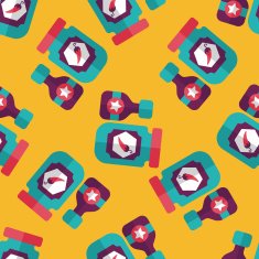kitchenware hot sauce flat icon eps10 seamless pattern background N2