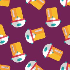 kitchenware electric pot flat icon eps10 seamless pattern background