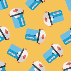 kitchenware electric pot flat icon eps10 seamless pattern background N2
