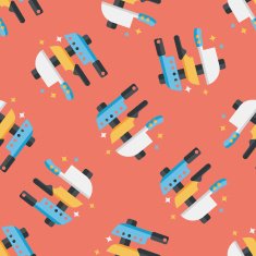 kitchenware knife flat icon eps10 seamless pattern background N3