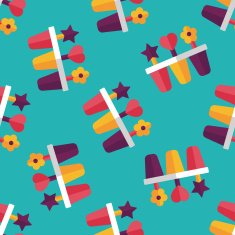 kitchenware ice maker flat icon eps10 seamless pattern background N2