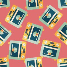 kitchenware oven flat icon eps10 seamless pattern background