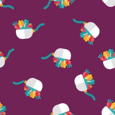 kitchenware pot flat icon eps10 seamless pattern background N2