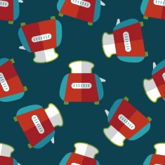 kitchenware toaster flat icon eps10 seamless pattern background N4