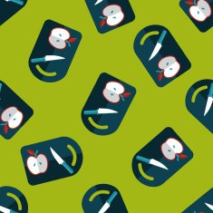 kitchenware chopping board and knife flat icon seamless pattern background N6